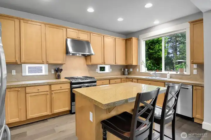 Substantial counterspace will delight any chef!