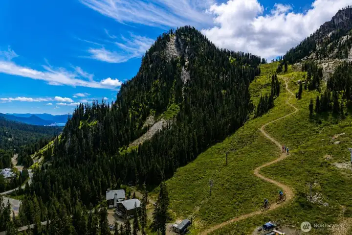 Alpental in summer—surrounded by mountains, trails, and outdoor recreation
