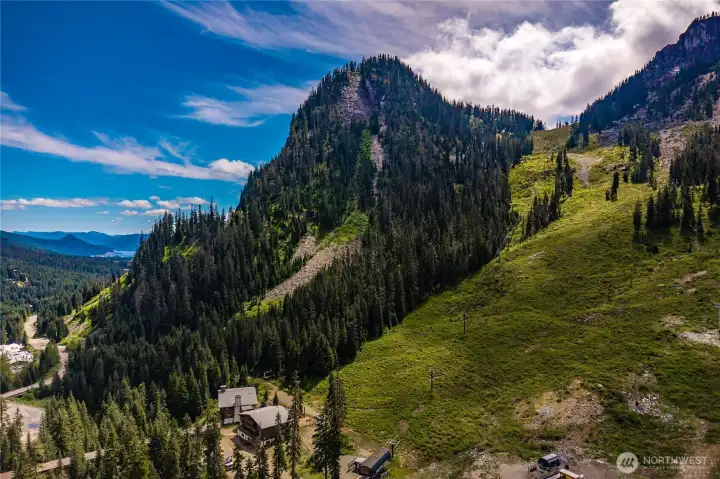 Alpental in summer—surrounded by mountains, trails, and outdoor recreation.