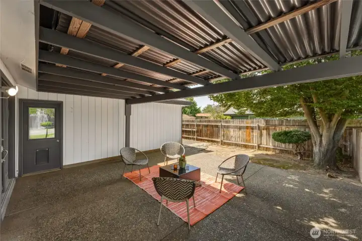Covered patio for those warm summer evenings