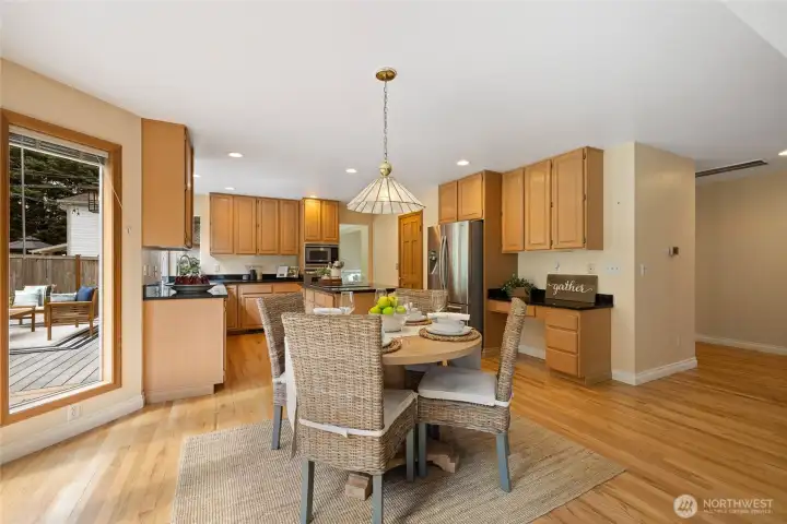 Informal dining room and kitchen