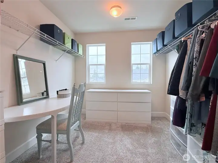 One of the TWO walk-in closets that flank the primary bedroom shower