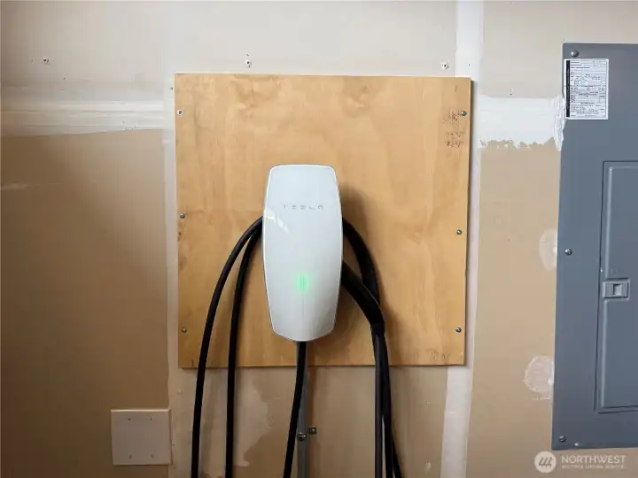 Level 2 TESLA Charger in the garage