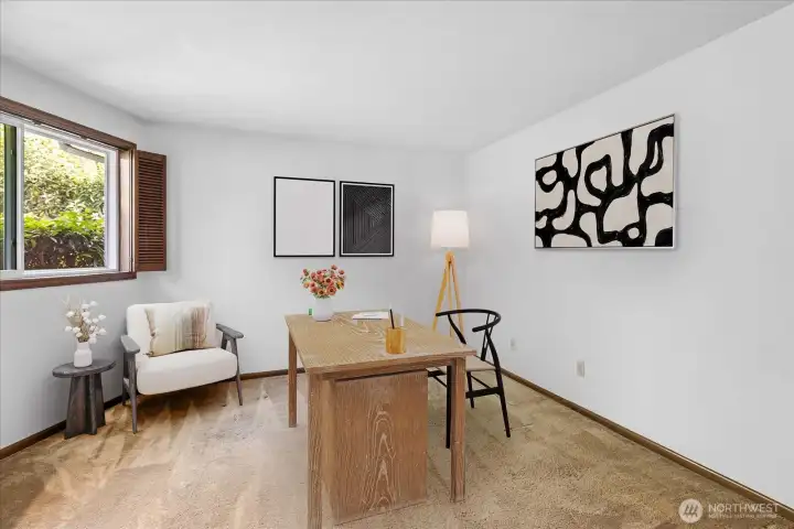 Bedroom 3 AI staged office
