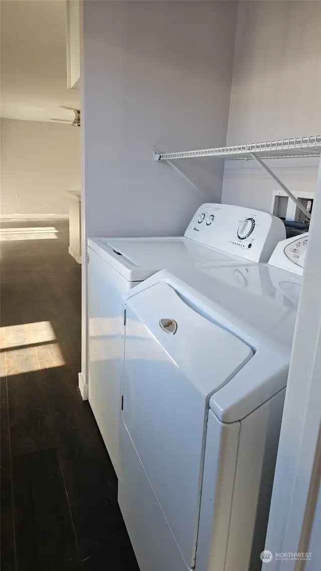 Full size washer and dryer stays with owner