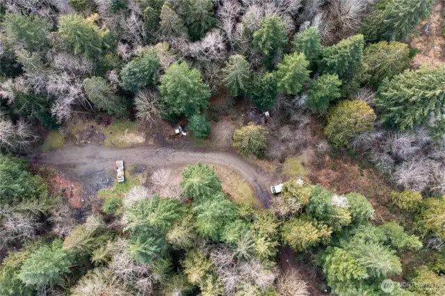 Arial view showing the inside of the property with roadways