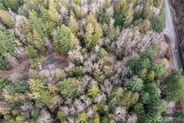 Overhead view of property showing 144th St where the entrance is by the telephone pole
