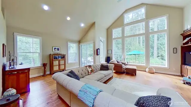 Plenty of space for dining table in the open-concept living area.