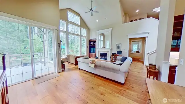 Dining table area and access to back deck.