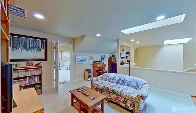 Loft/family room with office nook