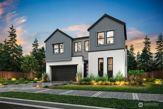 Rendering of Plan 1A on home site 47.  Representative only.