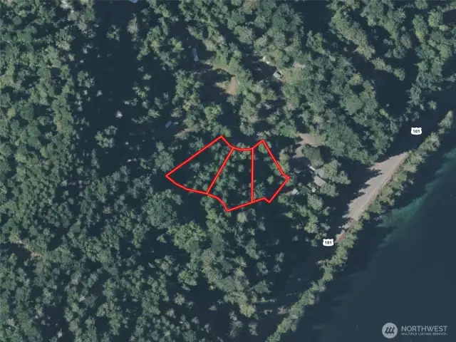 Overhead view with approximate boundaries in red.