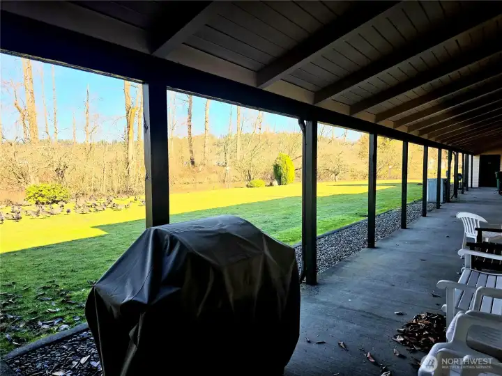 Have a BBQ on the back patio of the clubhouse overlooking the lake!