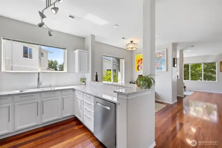 View from the kitchen to the Dining room