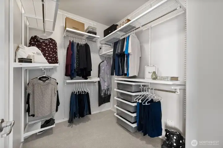 Custom Primary Walk-in Closet organizer
