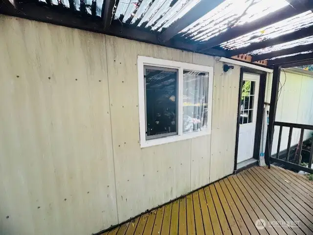 Front entry way into home / Front porch.