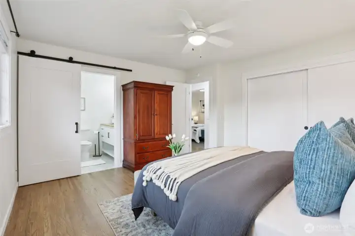 Primary Bedroom plus Ensuite with Ceiling Fan