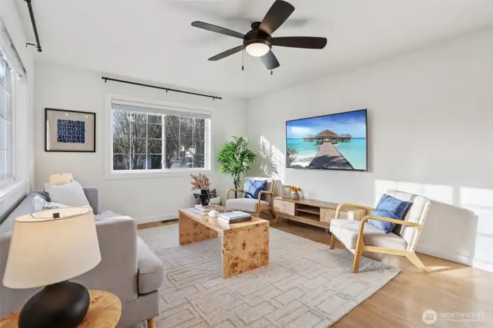 Great Room with Ceiling Fan