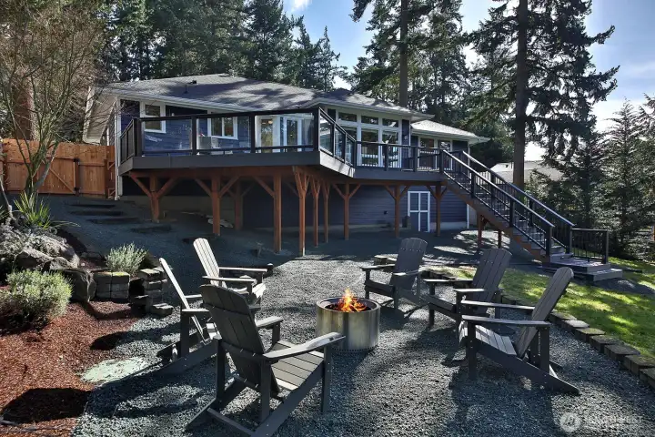 The portable fire pit goes with seller, but you can add your own!