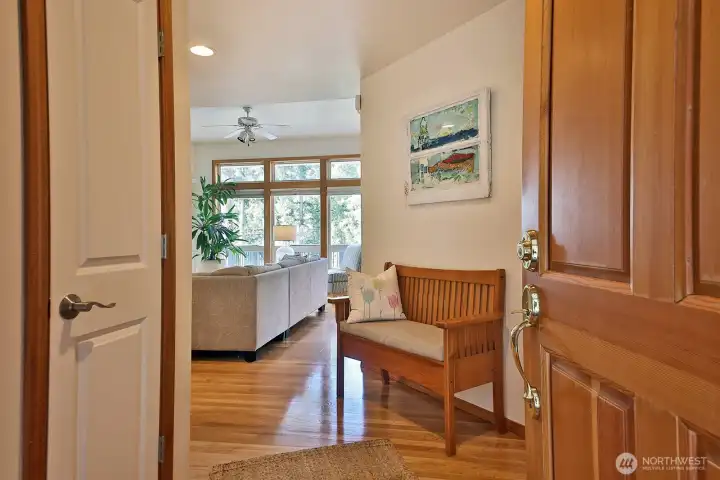 Hardwood oak floors greet you as you come inside...they were refinished in 2019.