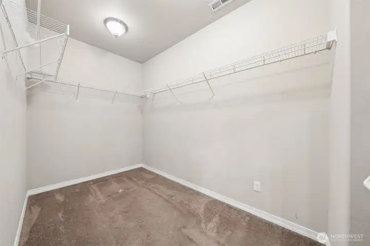 Large walk in closet in primary