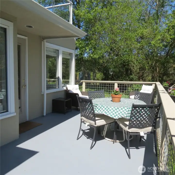 Main level back deck. BBQ is out of frame to the left.