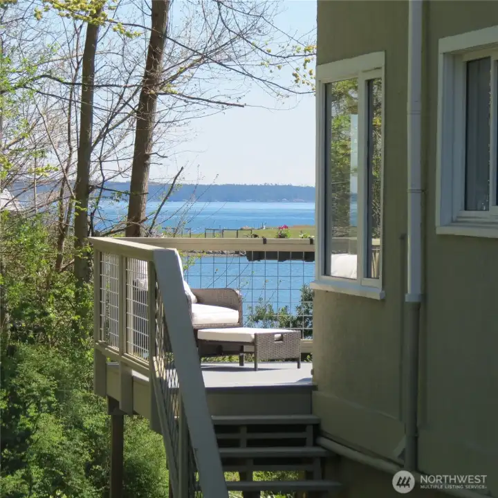 Convenient access to yard from main level deck.