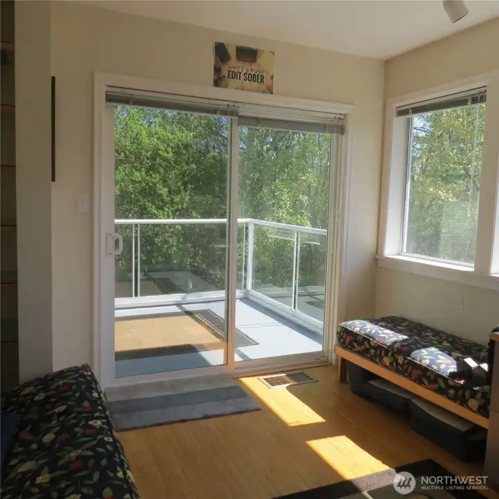 Upper level office/bedroom also has its own outside deck.