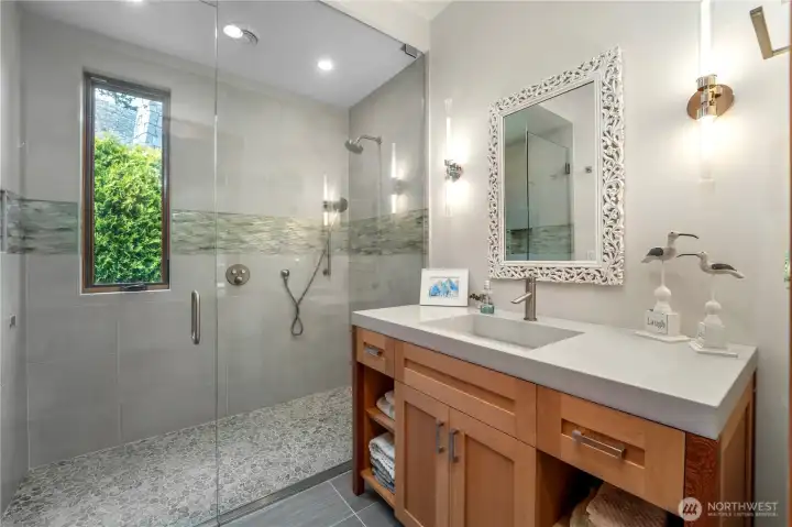 Zero entry shower on main level