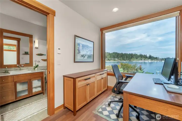 With the ensuite bath