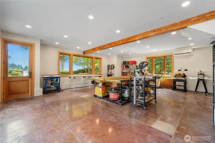 Your choice of woodworking shop or classic car garage