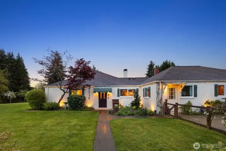 Located on a large corner lot