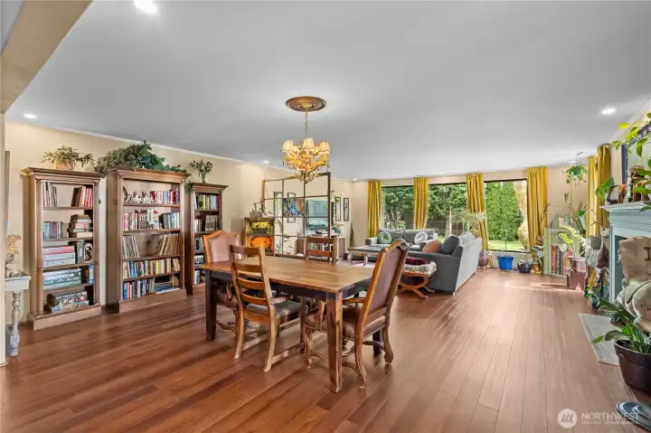 Window that show off all the mature landscaping