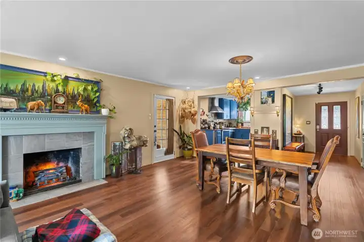 Wood burning fireplace