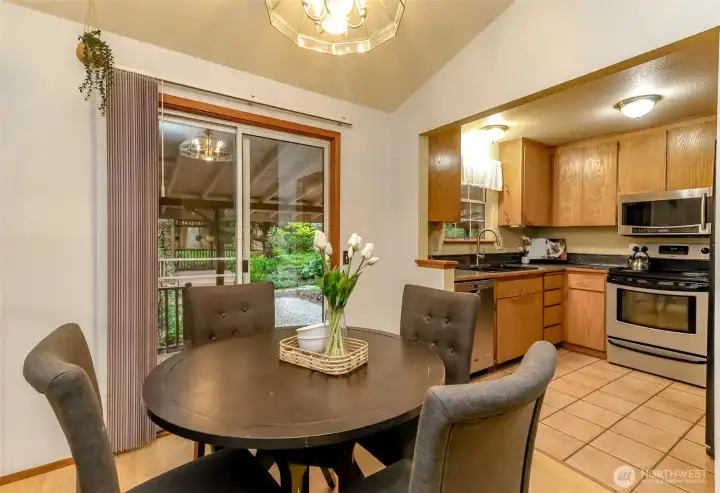 Dining room and kitchen