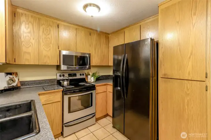 Kitchen with large pantry storage