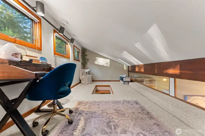 Lofted space used as an office