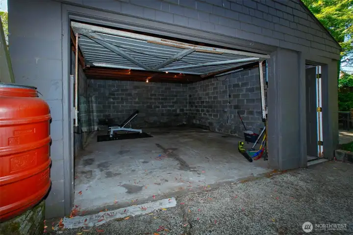 Garage workouts with the door open became a welcomed morning ritual, with ample space the garage holds many possibilities.