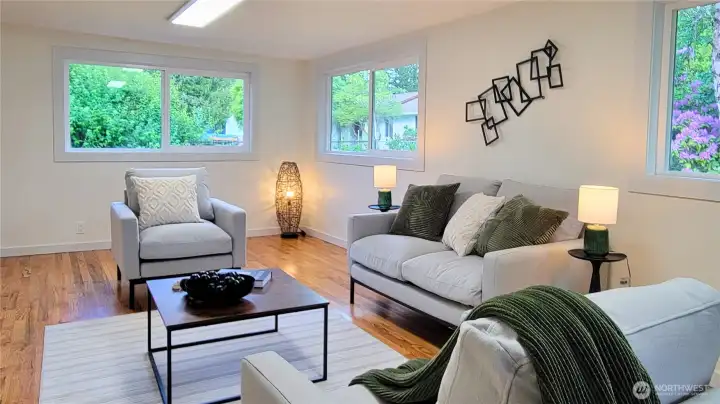 Family Room features lots of windows and natural light