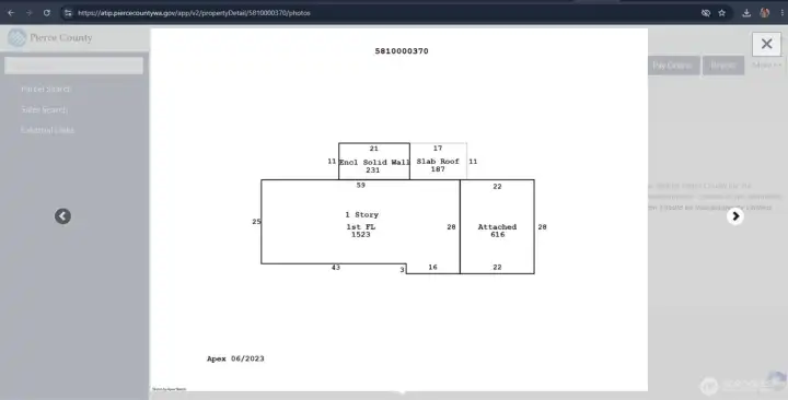Floorplan from Pierce County Assessor
