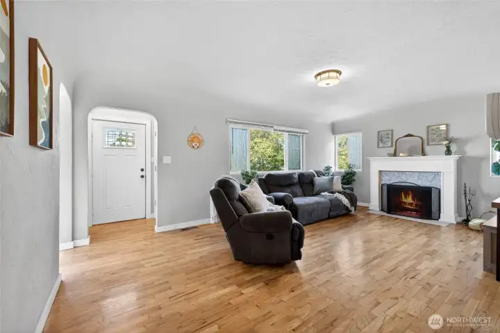 Entryway with gorgeous hardwoods