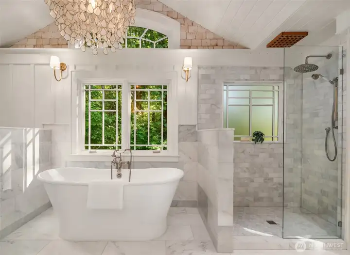 A private spa retreat featuring a soaking tub, walk-in shower, and timeless craftsmanship.