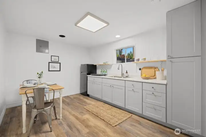 Apartment kitchen with dining space