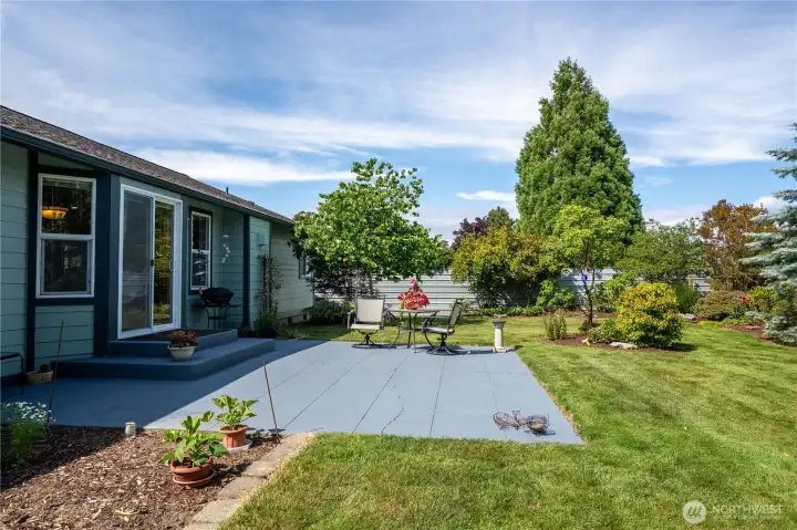 Inviting backyard patio perfect for relaxing or entertaining.