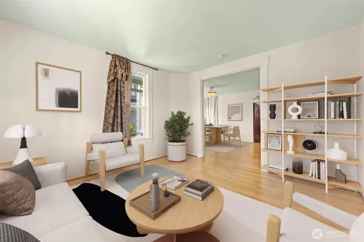 Virtually staged spacious living room with lots of windows to let in the light. Notice the nice light colored flooring installed. Virtually staged spacious living room with lots of windows to let in the light. Notice the nice light colored flooring installed.