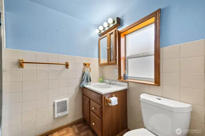 First floor bathroom, light and bright with plenty of room. First floor bathroom, light and bright with plenty of room.