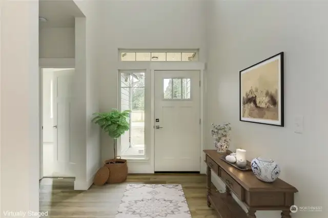 Virtually staged photos of same home plan for representative purposes