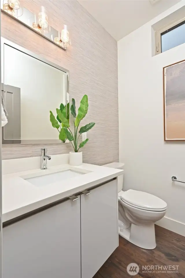 Powder room on main.