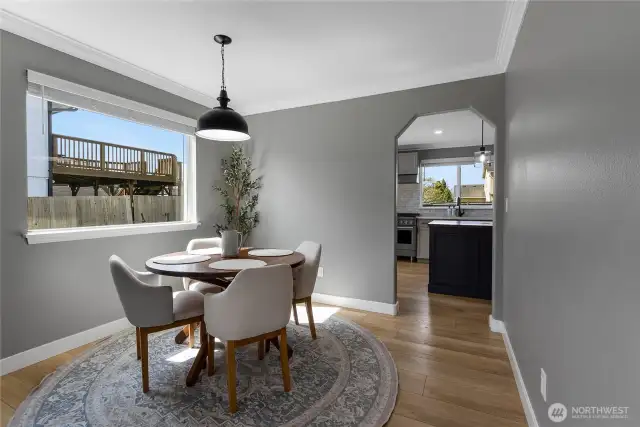 Dining Room in between Front Living Room and the Kitchen