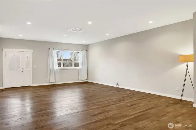 Living room looking toward the front entry.